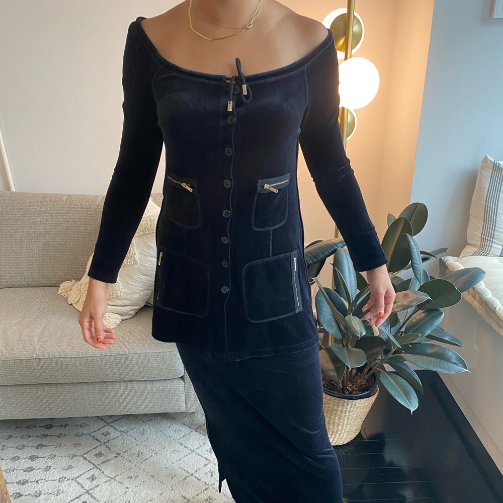 New Sonia Rykiel Velour Black Top size M